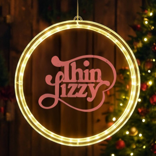 Discover Thin Lizzy First Logo LED Christmas Window Lights - Vintage Style LED Christmas Window Lights - Retro 1970s Band Unisex LED Christmas Window Lights