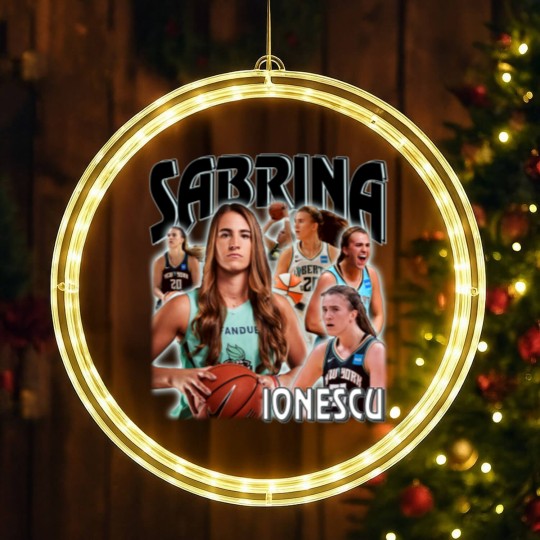 Discover Sabrina Ionescu LED Christmas Window Lights, Vintage x Bootleg Style Rap LED Christmas Window Lights Retro LED Christmas Window Lights, Christmas Gifts