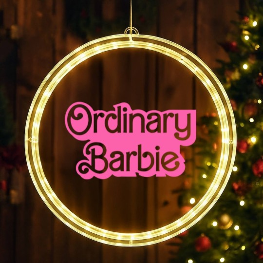 Discover Ordinary Barbie Unisex LED Christmas Window Lights Jersey Short Sleeve LED Christmas Window Lights in White and Barbie Pink