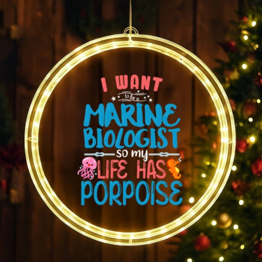 Discover Marine Biology Future Marine Biologist Gift Saying LED Christmas Window Lights