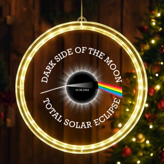 Discover Total Solar Eclipse 04 08 24 Rainbow Totality Dark Side Moon LED Christmas Window Lights