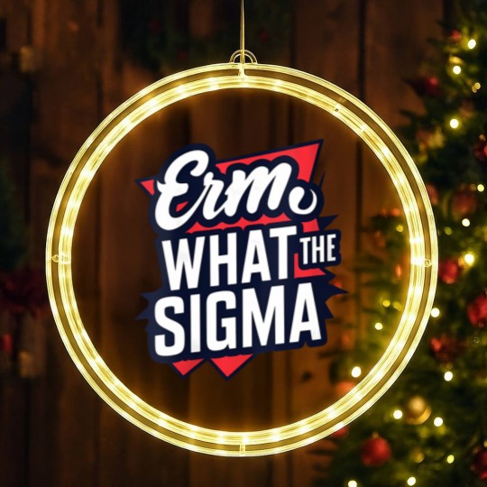 Discover wos erm, what the sigma funny meme LED Christmas Window Lights