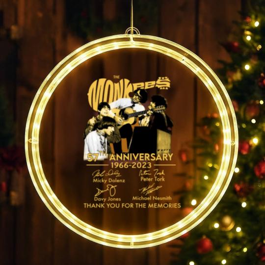 Discover The Monkees 57th Anniversary 1966-2023 Signatures LED Christmas Window Lights, The Monkees LED Christmas Window Lights Fan Gifts