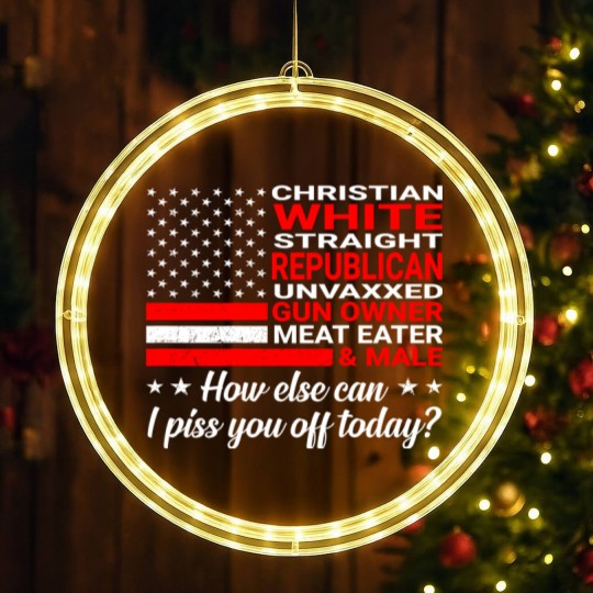 Discover Christian White Straight Republican Unvaxxed (On LED Christmas Window Lights