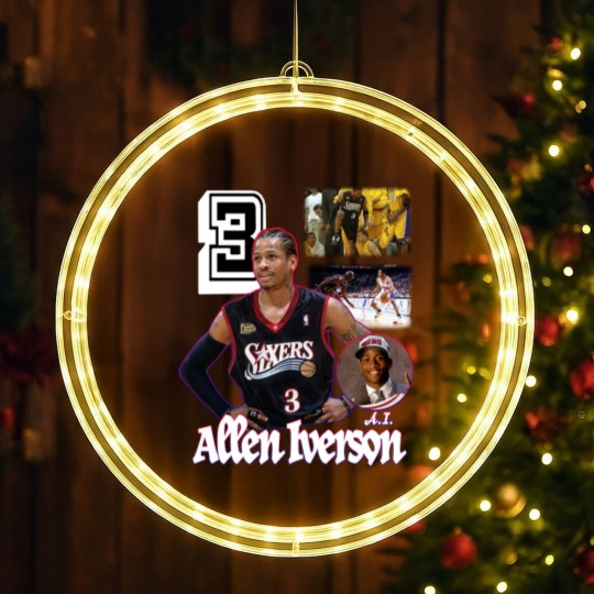 Discover Allen Iverson number 3 pro basketball player LED Christmas Window Lights