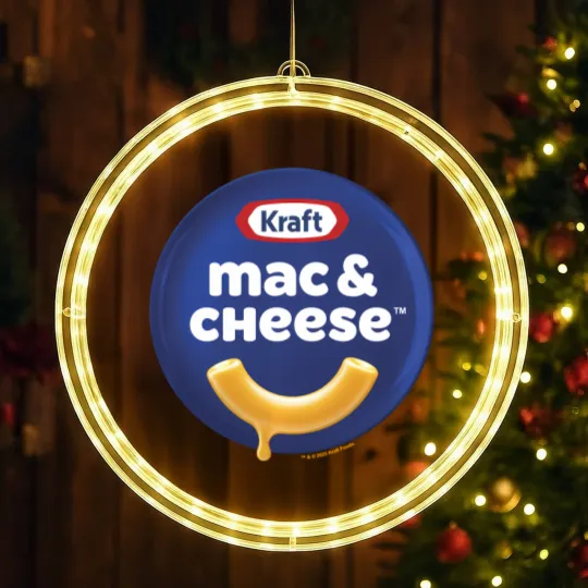 Discover heinz kraft mac cheese macaroni big chest logo LED Christmas Window Lights