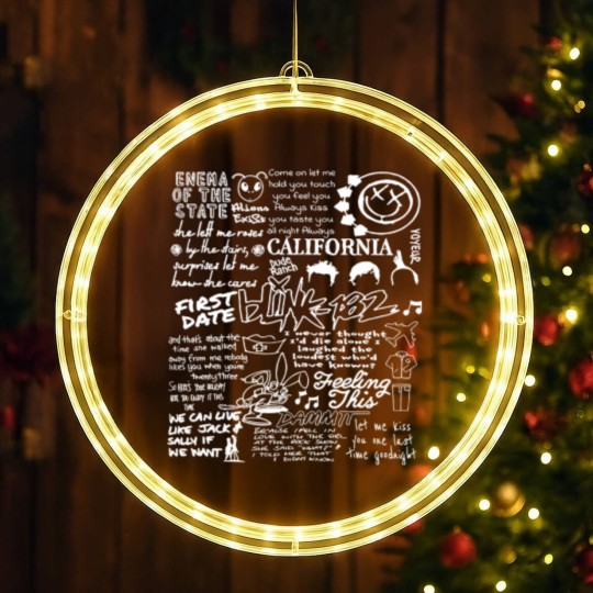 Discover B182 LED Christmas Window Lights, Blink -182 World Tour 2023, Pop-Punk Band LED Christmas Window Lights