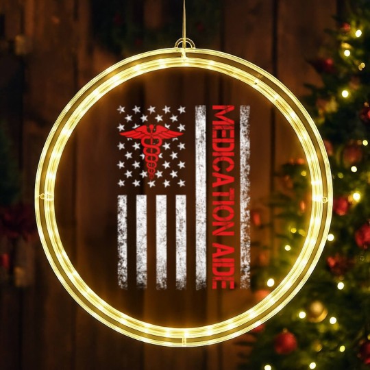 Discover medication aide american flag med aide medication aides LED Christmas Window Lights