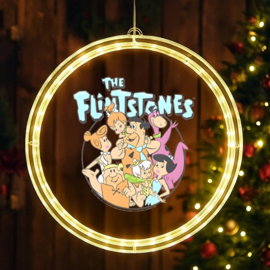 Discover the flintstones group shot family classic vintage logo t LED Christmas Window Lights