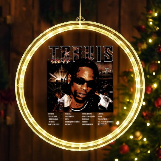 Discover Travis Scot Utopia Tracklist LED Christmas Window Lights, Vintage Travis Utopia LED Christmas Window Lights