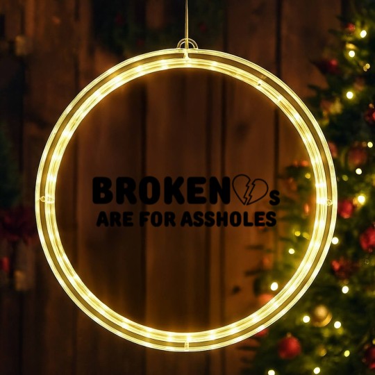 Discover Broken Hearts Are For Assholes Frank Zappa (in black letters & black heart version) LED Christmas Window Lights
