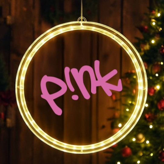 Discover Pink Summer LED Christmas Window Lights, Pink Singer LED Christmas Window Lights, Pink Merch Tour LED Christmas Window Lights