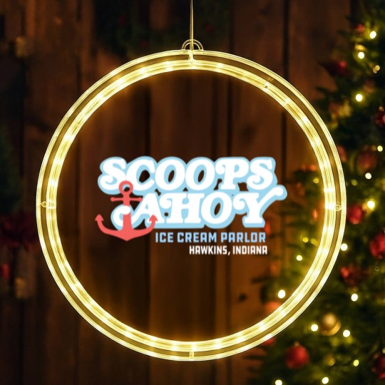 Discover Scoops ahoy ice cream LED Christmas Window Lights