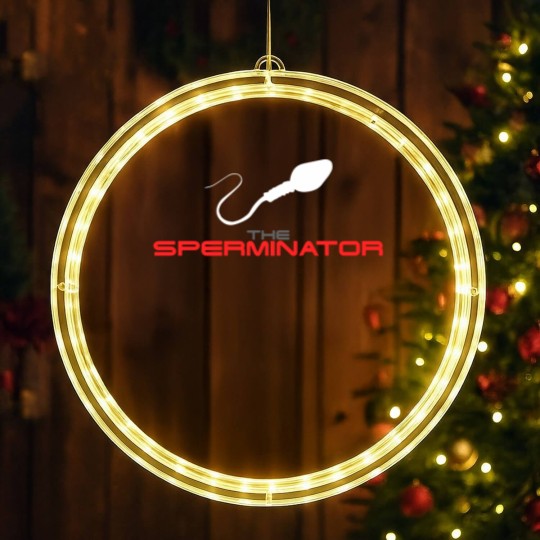 Discover The Sperminator funny LED Christmas Window Lights