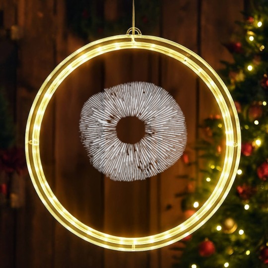Discover Mycology Mushroom Spore Print Art LED Christmas Window Lights