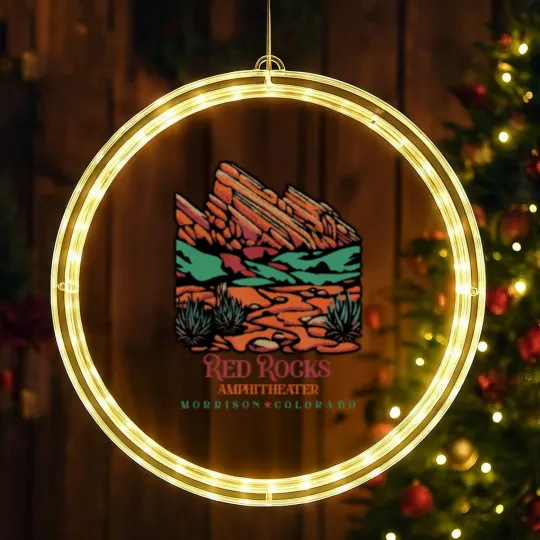 Discover red rocks amphitheater morrison colorado poster art LED Christmas Window Lights