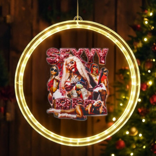 Discover Sexyy Red Singer LED Christmas Window Lights, Sexyy Red Bootleg LED Christmas Window Lights, Retro Sexyy Red LED Christmas Window Lights For Fan