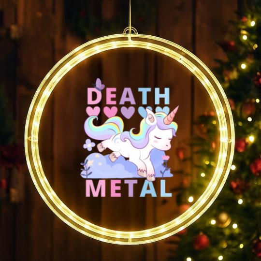 Discover Death Metal Adorable Unicorn rainbow LED Christmas Window Lights