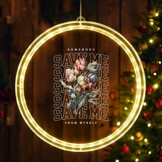 Discover Somebody Save Me From Myself Jelly Roll LED Christmas Window Lights,  Western Graphic