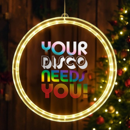 Discover Your Disco Needs You - Kylie Minogue - Light Years - Progress Pride Colours LGBTQIA+ | Active LED Christmas Window Lights
