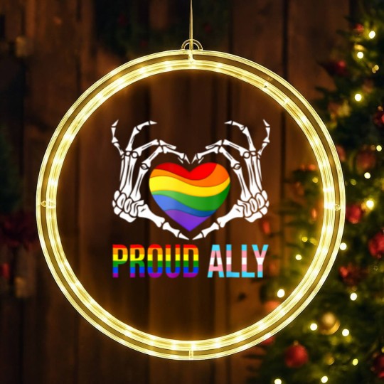 Discover proud ally lgbt transgender flag skeleton heart gay lesbian LED Christmas Window Lights