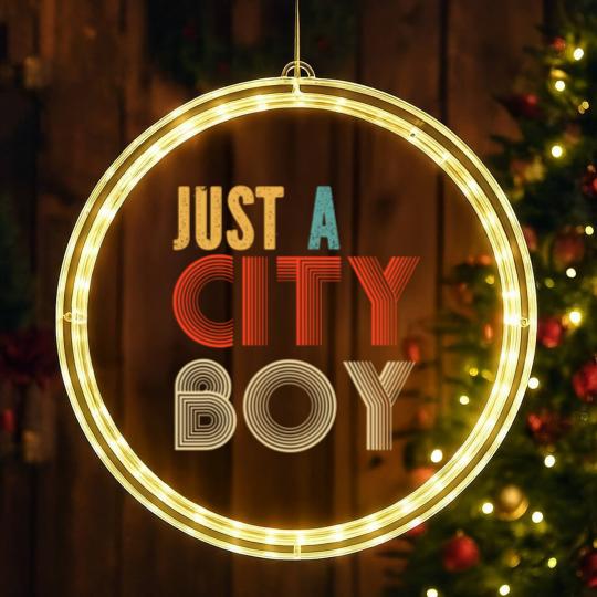 Discover retro just a city boy journey t LED Christmas Window Lights