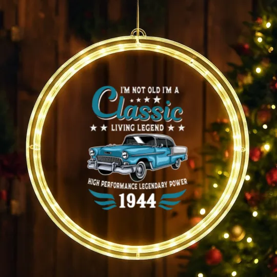Discover vintage 1944 birthday car for legends born in 1944 LED Christmas Window Lights