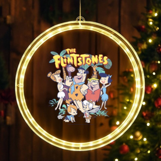 Discover the flintstones the rubbles happy families vintage shot LED Christmas Window Lights