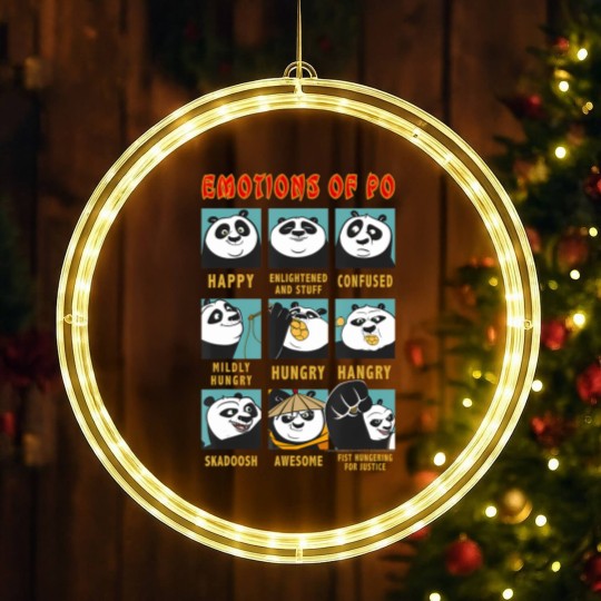Discover kung fu panda emotions of po portrait grid LED Christmas Window Lights