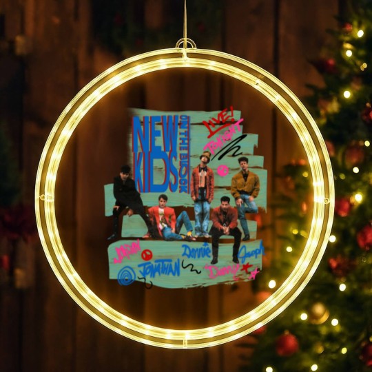 Discover NK on The Block  Vintage Unisex LED Christmas Window Lights, New Kids Tour LED Christmas Window Lights, New Kid on The Block NKOT Block LED Christmas Window Lights