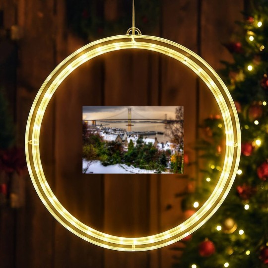 Discover Queensferry Harbour and Road Bridge LED Christmas Window Lights