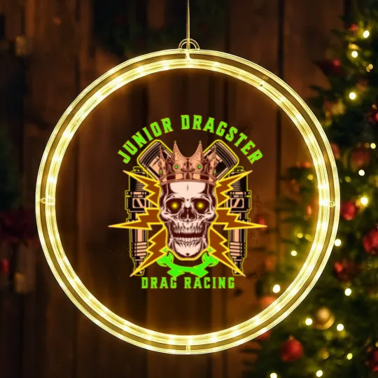 Discover Junior Dragster Drag Racing Skull Spark Plugs Piston Rods Jr Dragster Drag Racer Dragster Driver Cla LED Christmas Window Lights