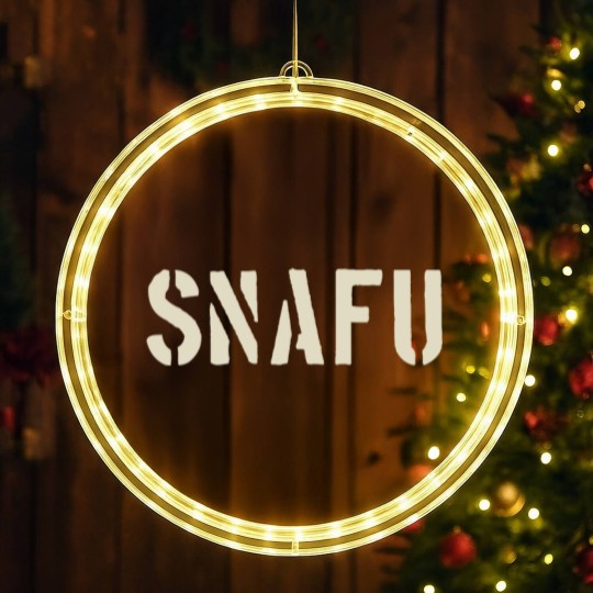 Discover SNAFU Funny Military Slang Design Stencil look le LED Christmas Window Lights
