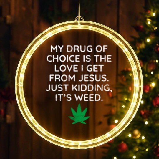 Discover Weed Joke Weed Design LED Christmas Window Lights