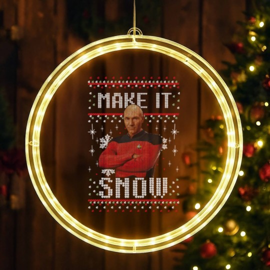 Discover Next Picard Make It Snow Ugly Sweater Christmas Birthday LED Christmas Window Lights
