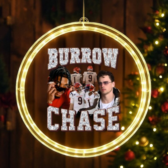 Discover Ja'Marr Chase Joe Burrow LED Christmas Window Lights, Ja'Marr Chase Joe Burrow Vintage LED Christmas Window Lights,  chase burrow LED Christmas Window Lights