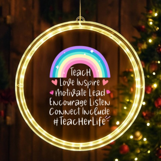 Discover Teacher Life LED Christmas Window Lights, Teacher Gift, Teacher LED Christmas Window Lights, Elementary School Teacher LED Christmas Window Lights, Preschool Teacher, Gift for Teacher - Teacher Life - LED Christmas Window Lights