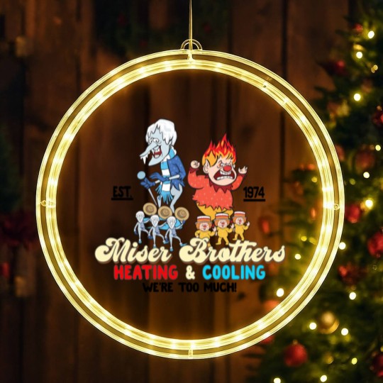 Discover Vintage Heat and Snow Misers 2023 Ugly Christmas LED Christmas Window Lights