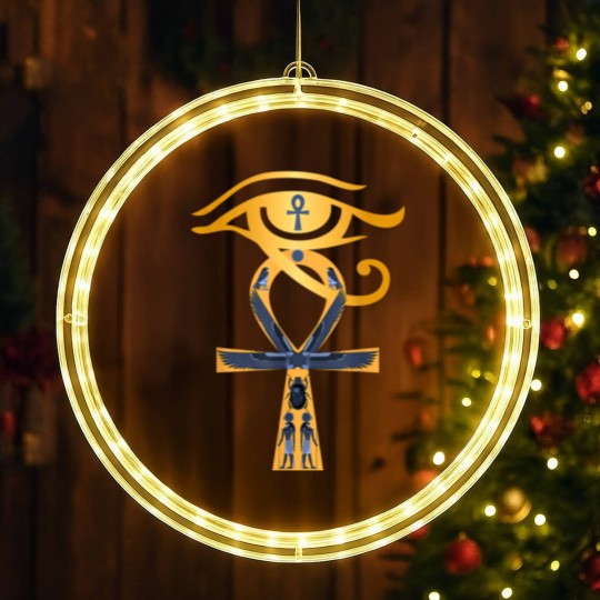 Discover Ancient Egypt God Eye of Horus Ankh Egyptian Symbol LED Christmas Window Lights