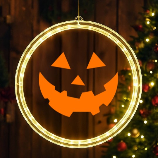 Discover Halloween Pumpkin Face LED Christmas Window Lights, Cute Halloween LED Christmas Window Lights, Halloween Party Costume 2023, Halloween Matching LED Christmas Window Lights, Halloween Gift for Friend