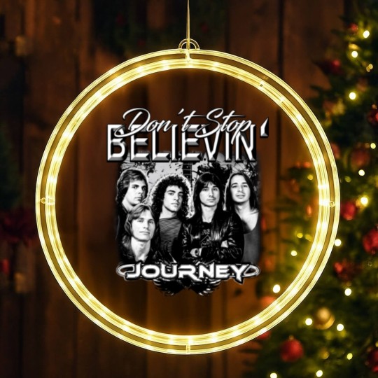Discover Journey Rock Band 90s LED Christmas Window Lights, Bootleg Music Don't Stop Believin' Vintage