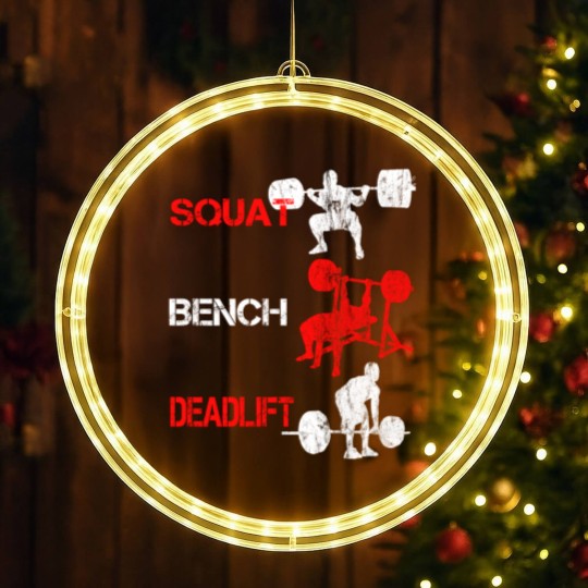 Discover Squat Bench Deadlift LED Christmas Window Lights