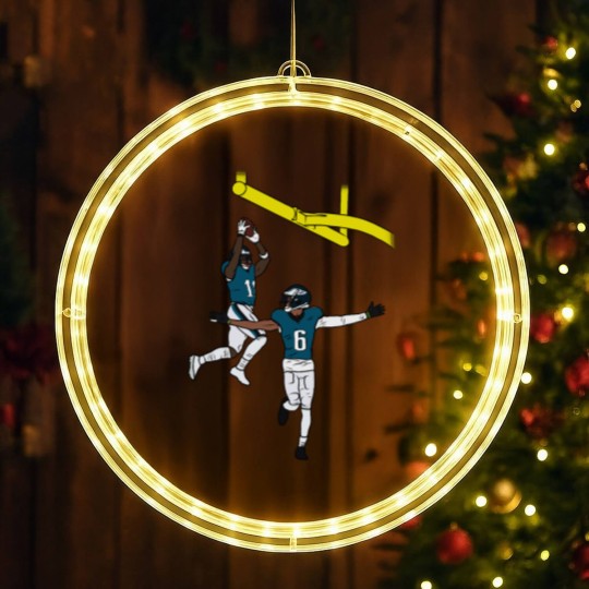 Discover AJ Brown and DeVonta Smith Dunk Celebration Active(1) LED Christmas Window Lights