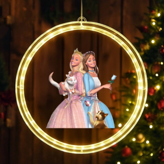 Discover Barbiee Princess and the Pauper   (1) LED Christmas Window Lights