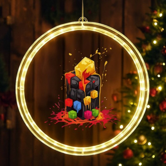 Discover Rainbow Abstraction melted rubix cube - Rainbow Abstraction Melted Rubix Cube - LED Christmas Window Lights