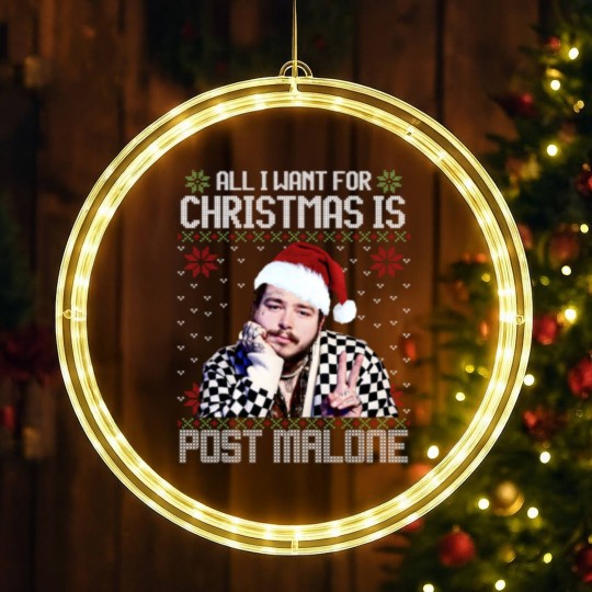 Discover Vintage All I Want For Christmas Is Post Malone LED Christmas Window Lights