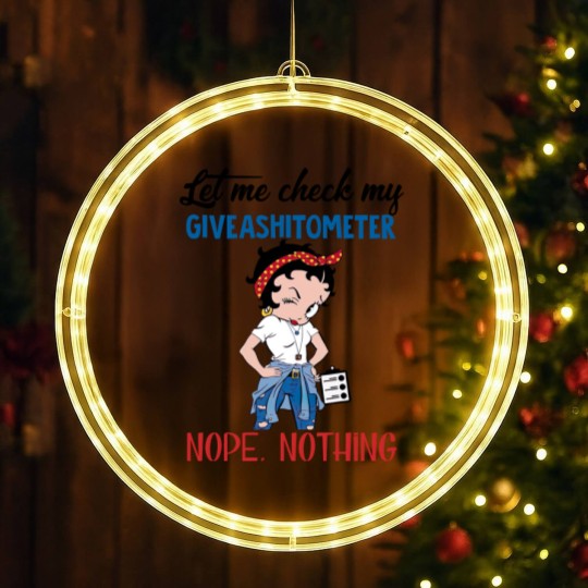 Discover Betty Boop Let Me Check My Giveashitometer Nope Nothing Vintage LED Christmas Window Lights