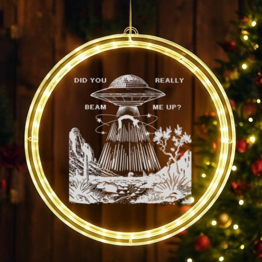 Discover Down Bad, Did Your Really Beam Me Up, Vintage Graphic LED Christmas Window Lights