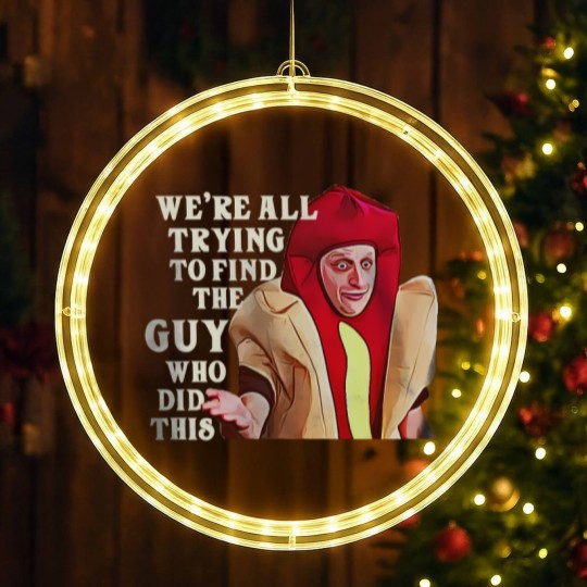 Discover I Think You Should Leave Tim Robinson Hot Dog LED Christmas Window Lights, ITYSL Hot Dog Suit LED Christmas Window Lights