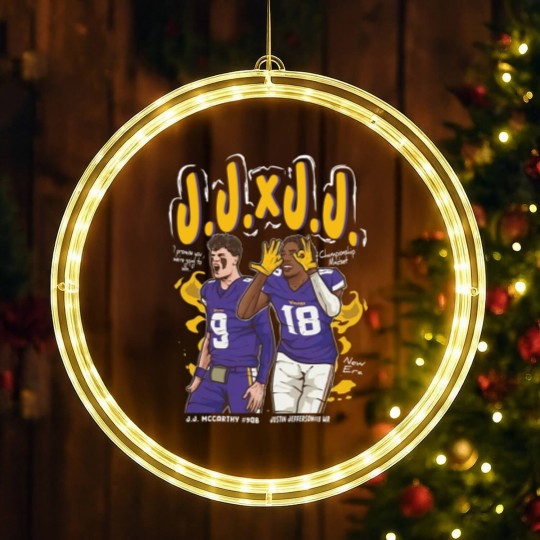 Discover Heavyweight Justin Jefferson x J.J. McCarthy "Championship Mindset" Crewneck LED Christmas Window Lights
